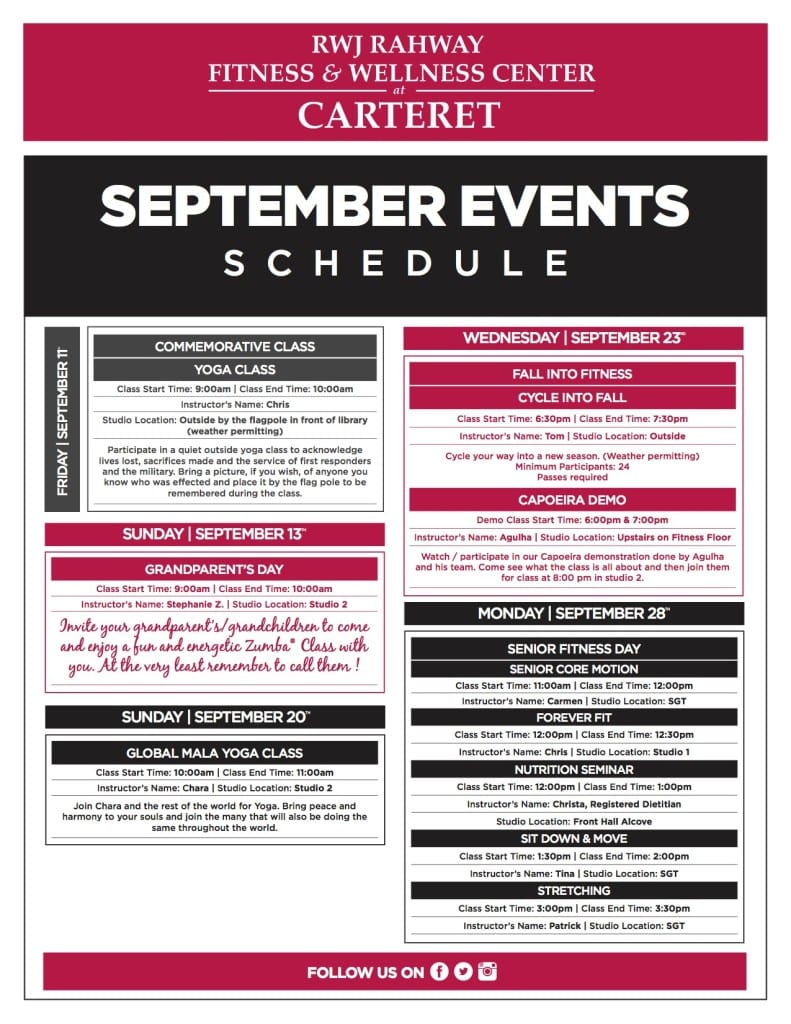 Carteret September 2015 Events
