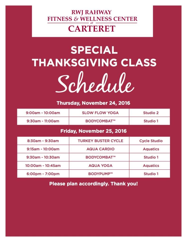 carteret-thanksgiving-group-fitness-schedule