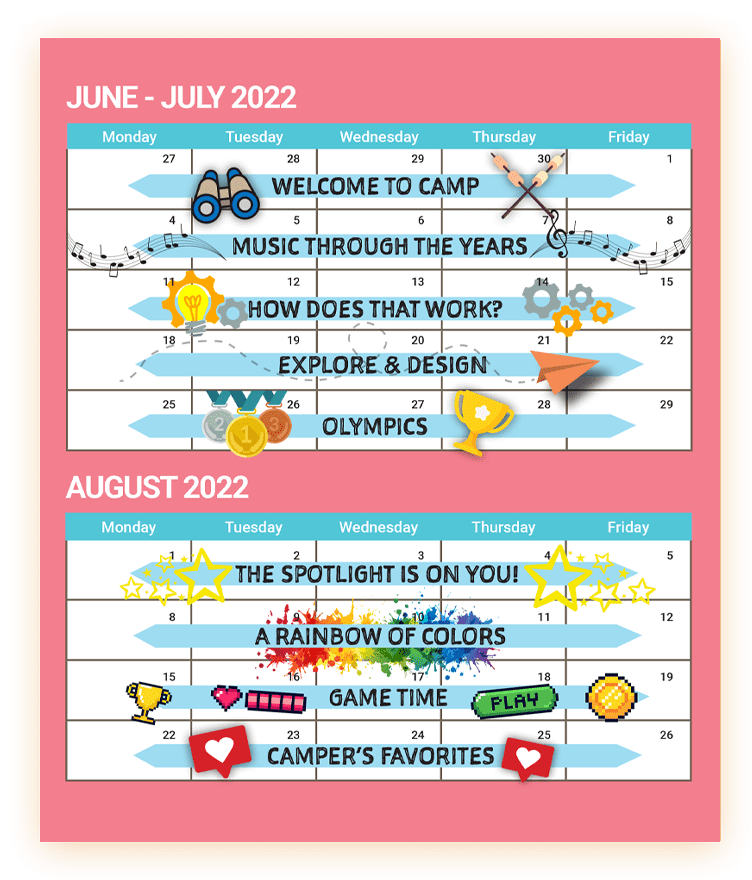 Carteret NJ Summer Camp Schedule